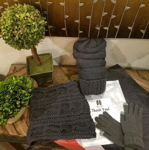 NWT Warm Knitted Scarf, Beanie Hat, and Glove Set - Picture 2 of 7